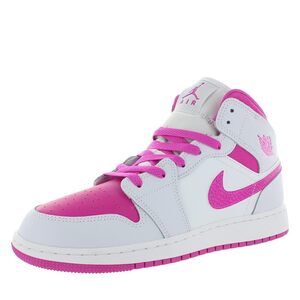 Jordan Air 1 Mid Grade School Iris Whisper/Fire Pink-White FD8780-500 7Y